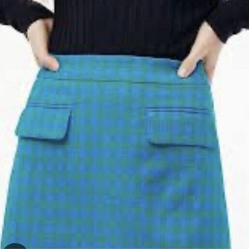 J. Crew Blue Flap Pocket Mini Skirt Casual